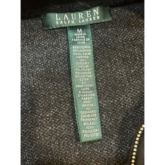 NWOT Lauren Ralph Lauren Wool Blend Plaid Jacket Sz M Zip Front Buckle Mock Neck - Picture 8 of 8